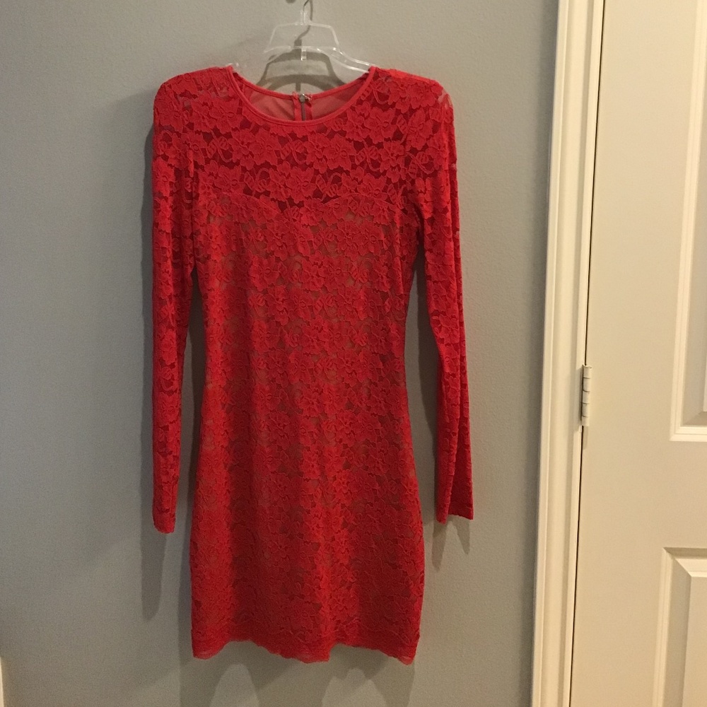 Express Red Lace Dress